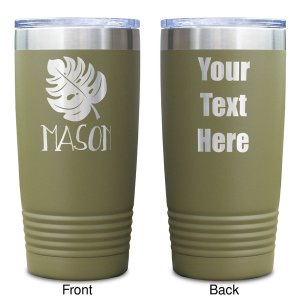 Tropical Leaves #2 Olive Polar Camel Tumbler - 20oz - Double Sided - Approval