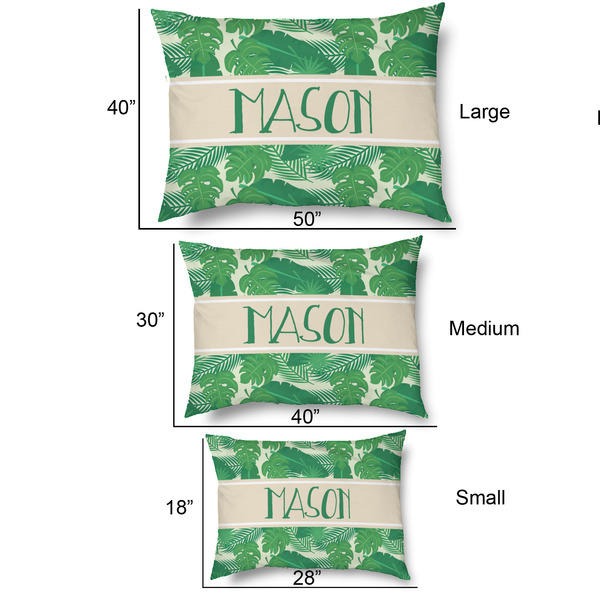 Tropical Leaves #2 Outdoor Dog Beds - SIZE CHART