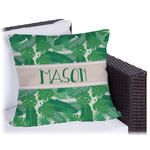 Tropical Leaves #2 Outdoor Pillow (Personalized)