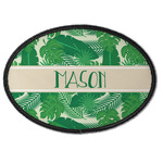 Tropical Leaves #2 Iron On Oval Patch w/ Name or Text