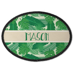 Tropical Leaves #2 Iron On Oval Patch w/ Name or Text