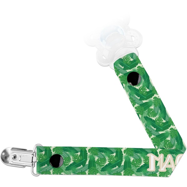 Custom Tropical Leaves #2 Pacifier Clip (Personalized)