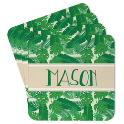 Tropical Leaves #2 Paper Coasters w/ Name or Text