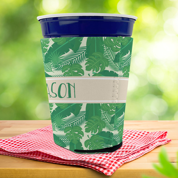 Tropical Leaves #2 Party Cup Sleeves - with bottom - Lifestyle