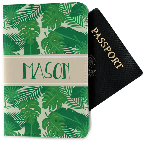Custom Tropical Leaves #2 Passport Holder - Fabric w/ Name or Text