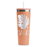 Tropical Leaves #2 RTIC Everyday Tumbler with Straw - 28oz - Peach - Double-Sided (Personalized)