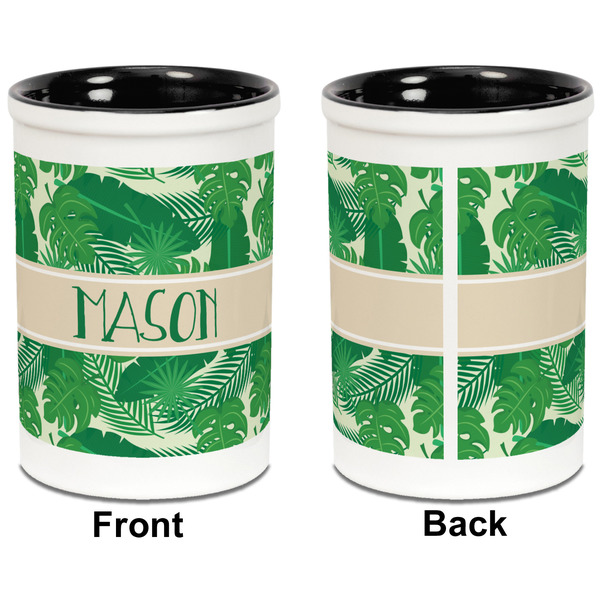 Tropical Leaves #2 Pencil Holder - Black - approval