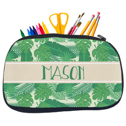 Tropical Leaves #2 Neoprene Pencil Case - Medium w/ Name or Text