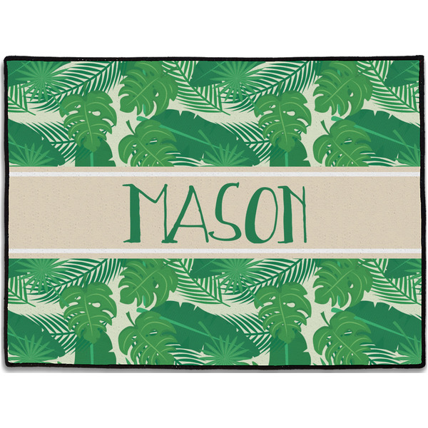 Custom Tropical Leaves #2 Door Mat (Personalized)