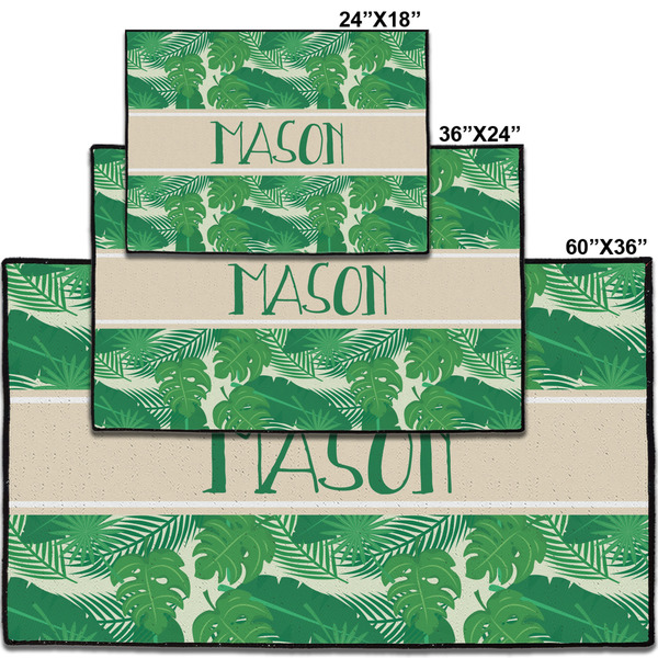 Tropical Leaves #2 Personalized Door Mat - Group Parent IMF