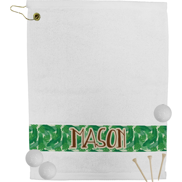 Custom Tropical Leaves #2 Golf Bag Towel (Personalized)