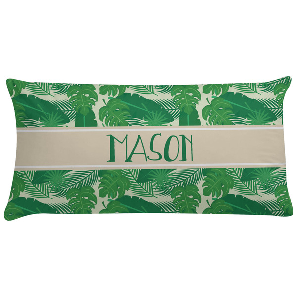 Custom Tropical Leaves #2 Pillow Case - King w/ Name or Text