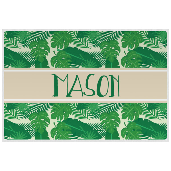 Custom Tropical Leaves #2 Laminated Placemat w/ Name or Text