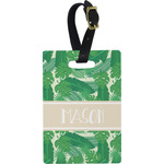 Tropical Leaves #2 Plastic Luggage Tag - Rectangular w/ Name or Text