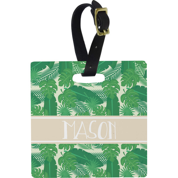 Tropical Leaves 2 Personalized Square Luggage Tag