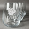 Tropical Leaves #2 Stemless Wine Glasses (Set of 4) (Personalized)