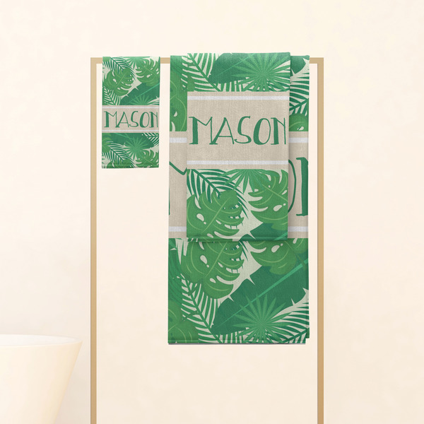 Tropical Leaves 2 Personalized Towel Set