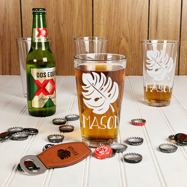 Tropical Leaves #2 Pint Glasses - In Context