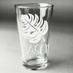 Tropical Leaves #2 Pint Glass - Engraved (Personalized)