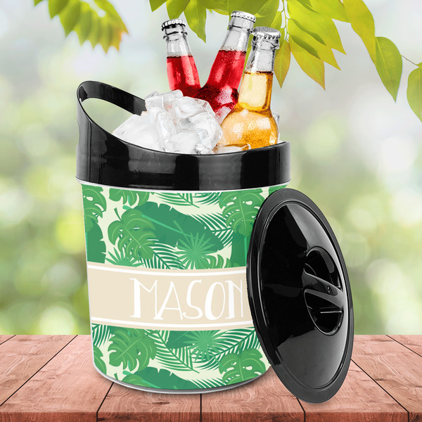 Tropical Leaves #2 Plastic Ice Bucket - LIFESTYLE
