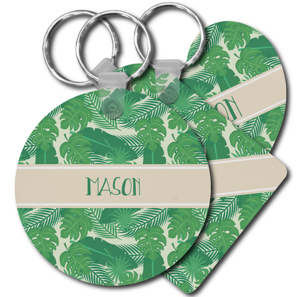 Custom Tropical Leaves #2 Plastic Keychain (Personalized)
