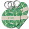 Tropical Leaves 2 Plastic Keychains