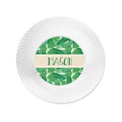 Tropical Leaves #2 Plastic Party Appetizer & Dessert Plates - 6" (Personalized)