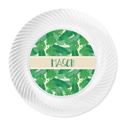 Tropical Leaves #2 Plastic Party Dinner Plates - 10" (Personalized)
