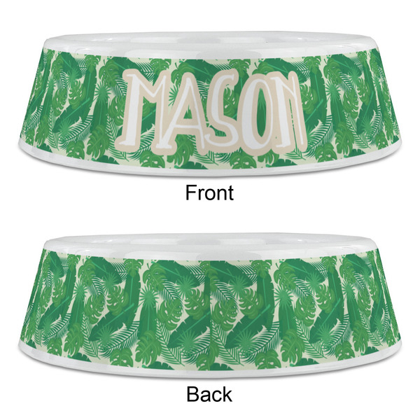 Tropical Leaves #2 Plastic Pet Bowls - Large - APPROVAL
