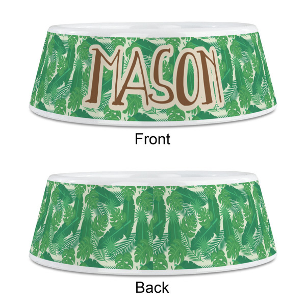 Tropical Leaves #2 Plastic Pet Bowls - Medium - APPROVAL