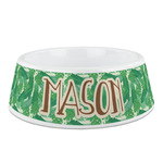 Tropical Leaves #2 Plastic Dog Bowl - Medium (Personalized)