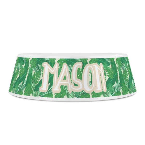 Tropical Leaves #2 Plastic Pet Bowls - Small - FRONT