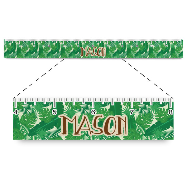 Custom Tropical Leaves #2 Plastic Ruler - 12" (Personalized)