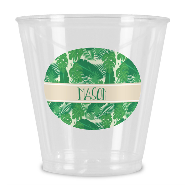 Custom Tropical Leaves #2 Plastic Shot Glass (Personalized)