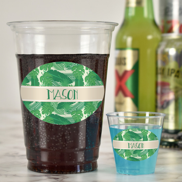 Tropical Leaves #2 Plastic Shot Glasses - In Context