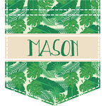 Tropical Leaves #2 Iron On Faux Pocket w/ Name or Text