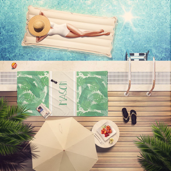 Tropical Leaves 2 Pool Towel Lifestyle