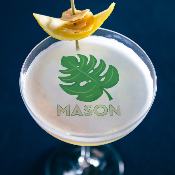 Tropical Leaves #2 Printed Drink Topper - XLarge - In Context