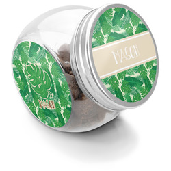 Tropical Leaves #2 Puppy Treat Jar (Personalized)