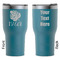 Tropical Leaves #2 RTIC Tumbler - Dark Teal - Double Sided - Front & Back