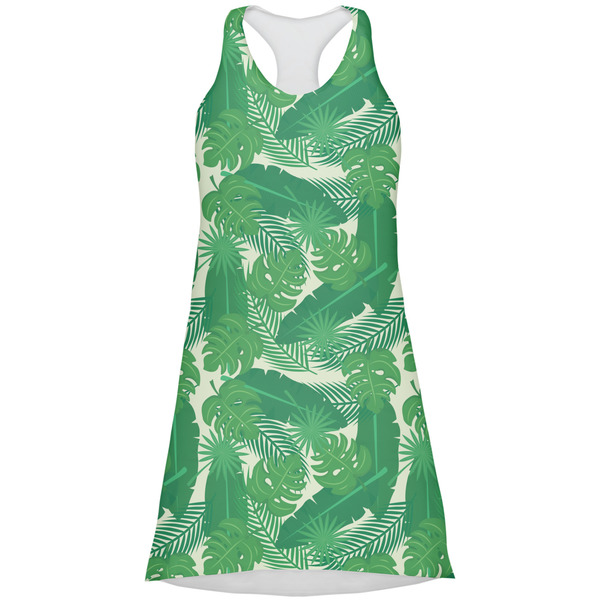Custom Tropical Leaves #2 Racerback Dress - Large