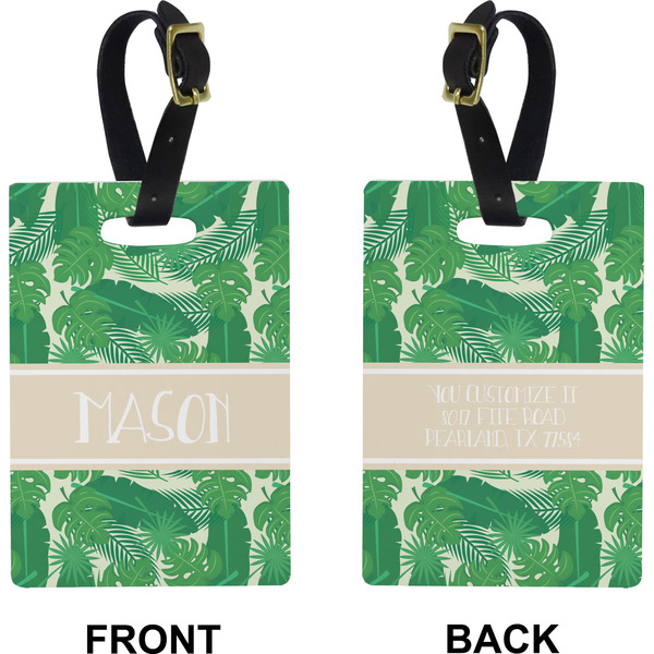Tropical Leaves 2 Rectangle Luggage Tag (Front + Back)