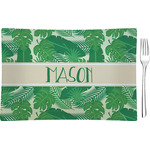 Tropical Leaves #2 Rectangular Glass Appetizer / Dessert Plate - Single or Set (Personalized)
