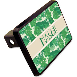 Tropical Leaves #2 Rectangular Trailer Hitch Cover - 2" w/ Name or Text