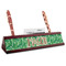Tropical Leaves 2 Red Mahogany Nameplates with Business Card Holder - Angle