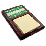 Tropical Leaves #2 Red Mahogany Sticky Note Holder w/ Name or Text