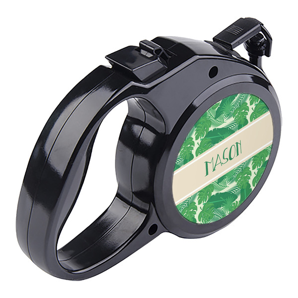 Tropical Leaves 2 Retractable Dog Leash - Angle