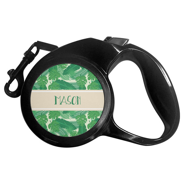 Custom Tropical Leaves #2 Retractable Dog Leash - Large (Personalized)