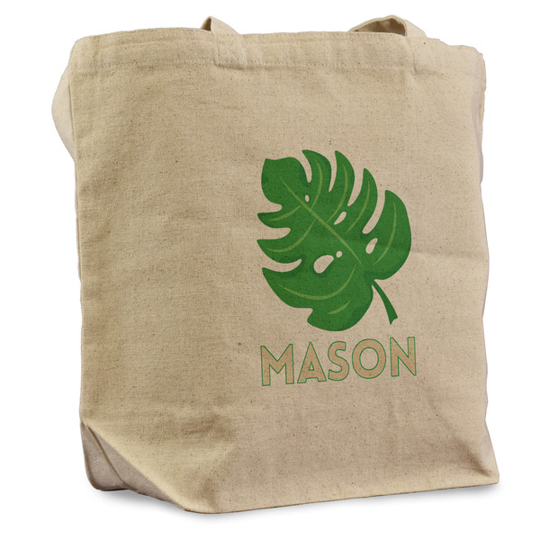 Custom Tropical Leaves #2 Reusable Cotton Grocery Bag (Personalized)