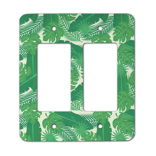 Custom Tropical Leaves #2 Rocker Style Light Switch Cover - Two Switch